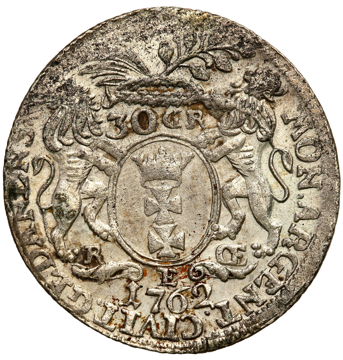 August III Sas. Gulden 30 groszy (złotówka) 1762, Gdańsk